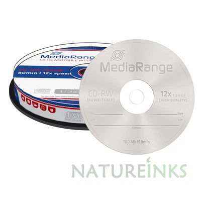 50 MediaRange CD-RW 1x - 12x rewritable blank discs CD RW High Ultra burn MR235 - Image 1 of 2