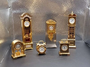 Lot Of 6 Different Bulova 1988 Brass Miniature Grandfather Clocks Japan - Picture 1 of 11