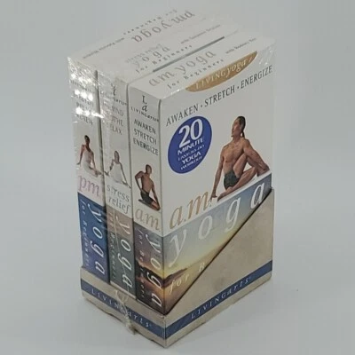 (3-Tape VHS Set) A.M. Stress Relief & P.M. Yoga for Beginners 1998 LivingArts - Image 1 of 4