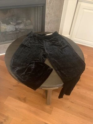 NWT Eileen Fisher Black Velvet Wide Ankle Pleat Pants Size 2X MSRP$288 - Image 1 of 4
