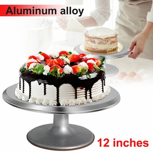 12" Rotating Revolving Cake Stand Turntable Pastry Cake Baking Decorating - Picture 1 of 12