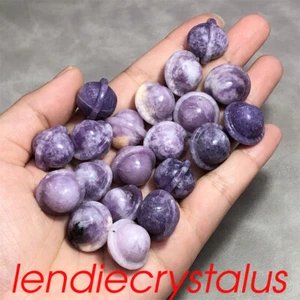 20pcs Natural Purple mica Lepidolite planet Skull Quartz crystal Sphere Healing - Picture 1 of 12