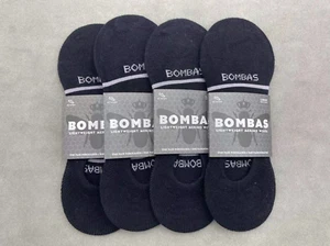 4 pairs Bombas Men's Merino Wool Blend No Shows Socks Size Large 9-13 Black - Picture 1 of 3