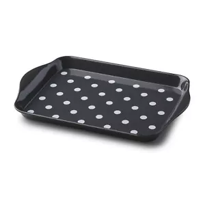 G200t Mini Serving Tray Dotty Design 18cm X 14cm Dark Grey - Picture 1 of 4