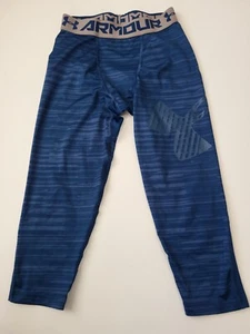 Boys Under Armour 3/4 Fitted Pants size Youth Medium blue compression base layer - Picture 1 of 3