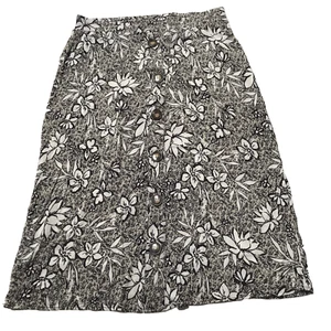 Y2K Apt 9 Skirt Medium Floral Crinkle Midi Artsy Boho Fairy Grunge Office Resort - Picture 1 of 13
