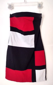 NWT Ruby Rox Y2K Mini Dress Juniors Size 7 Stretch Bodycon Red Black Strapless - Picture 1 of 8