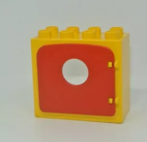 LEGO duplo : porte / fenêtre hublot - réf 4253C03 jaune- set 2459 - Imagen 1 de 1