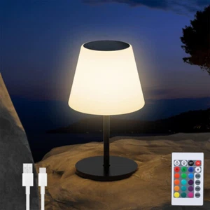 Solar LED Tischlampe Outdoor Lampe Tischleuchte Außen GartenBeleuchtung Terrasse - Bild 1 von 16