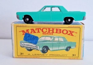 Matchbox Lincoln Continental. Türkis Nummer 31. Boxed - Bild 1 von 10