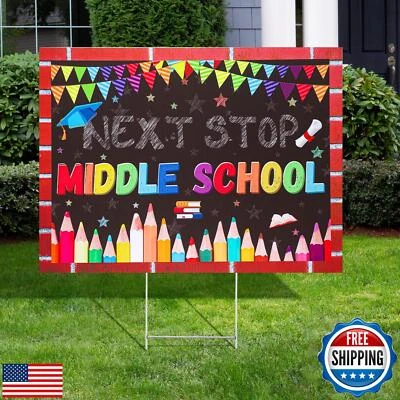 Menkxi Elementary 5th Grade Graduation Class of 2025 Yard Sign Next Stop Midd - Image 1 of 4