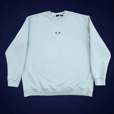 Rare- VTG Oakley Center Logo Baby Blue Gray Embroidered Sweatshirt Men's XXL - Image 1 of 4