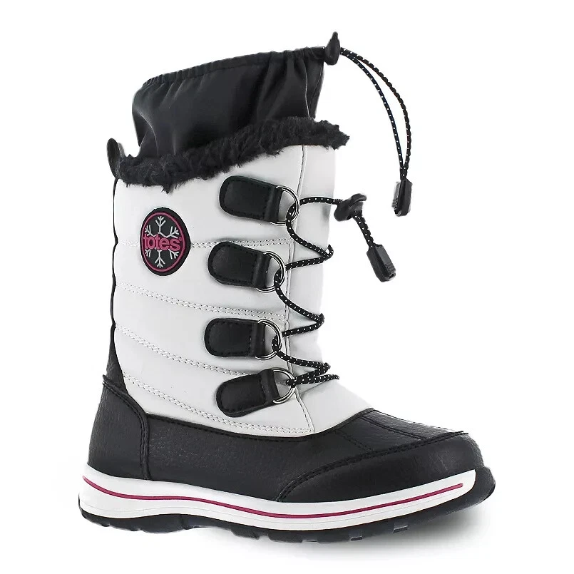 Totes Alpine Mackenzie Niñas Impermeable Cálido Invierno Botas de Nieve Negro Blanco 2 Foto 1 de 1