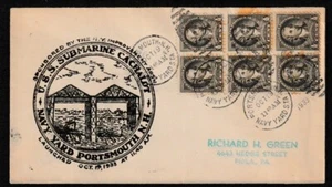 1919 U.S.S. Submarine Cachalot Yard Portsmouth Naval cover - Picture 1 of 2