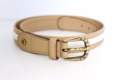 A. TESTONI Cinturón Cuero Precioso Beige Blanco RARO 90cm-35" Foto 1 de 3