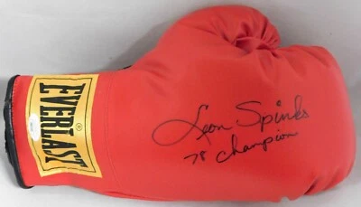 Leon Spinks Boxer Signed Red Everlast Boxing Glove JSA Authenticated - Image 1 of 3
