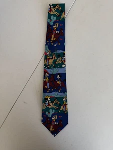 Silk Tie Necktie Cowboy Mickey Mouse & Pluto Disney 56" - Picture 1 of 2