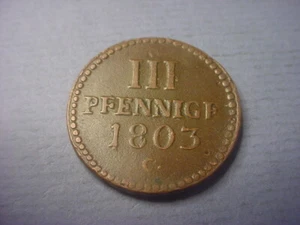 Germany Saxony 3 Pfennig 1803 #84504 - Picture 1 of 2