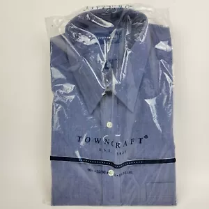 Vtg JCPenney Towncraft Dress Shirt~16.5 32/33~Long Sleeve Button Up~Blue NWT - Picture 1 of 3
