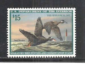 U.S. SCOTT RW63 MNH VF - 1996 $15 MULTI-COLOR FEDERAL DUCK STAMP    CV $32.50 - Picture 1 of 2