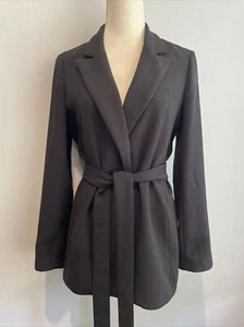 Jcrew Schwarz Relaxed Trench Style Blazer Jacke Gürtel Taschen Academia Chic S - Bild 1 von 18