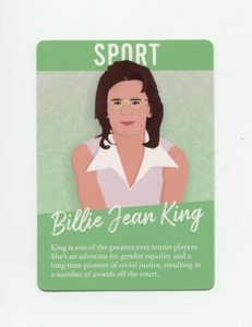 #TN25852 BILLIE JEAN KING Female Heroes Game Trade Card