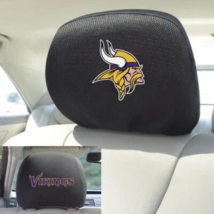 Minnesota Vikings Head Rest Cover 2PC Set by FANMATS - Picture 1 of 2