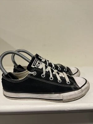Converse All Star молодежи 2 низкий верхний черный белый холст туфли кроссовки - Изображение 1 из 4