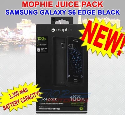MOPHIE JUICE PACK FUNDA BATERÍA 100% EXTRA PARA SAMSUNG GALAXY S6 EDGE - NEGRA NUEVA EN CAJA Foto 1 de 2