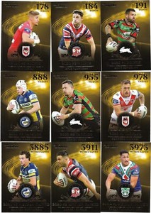 2021 Nrl Traders League Leaders Gold FULL SET (9 Cards)