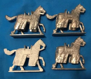 1980’s Medieval Knights Horses, 55mm tall x 4 horses, aluminium cast models - Picture 1 of 2