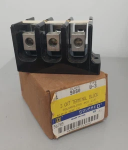 Square D 9080U3 U-3 600V 3P #10 - 0 AWG Circuit Terminal Block P1 - Picture 1 of 3