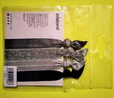 Popband Silver Gray Lace Shiny Glitter Hair Tie Accessories Head Band Pack Black