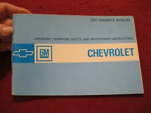 1971 Chevrolet Impala-Caprice-Biscayne & SS manuale del proprietario - Foto 1 di 10