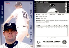 Matt Brumit 2003 Choice Battle Creek Yankees #03 Card *AutographDen*