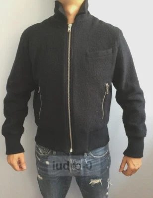 HM mens wool bomber jacket coat - Image 1 of 4