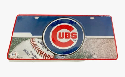 Chicago CUBS White Embossed Aluminum Metal License Plate Tag Size 6x12 - Image 1 of 3