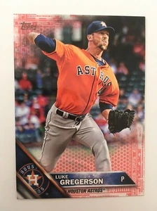 2016 Topps Mini Red Parallel Luke Gregorson Astros 243 #'d /5 Rare Low S&H - Picture 1 of 1