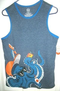 Boys OCTOPUS Tank Top Shirt T-Shirt 2XL(18) "COOL OCTOPUS" Fish BLUE "LAST ONE" - Picture 1 of 4