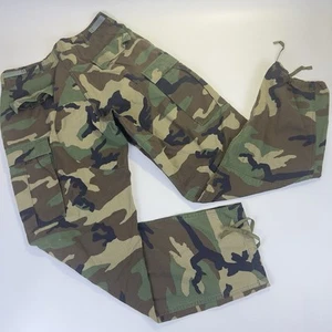 Pantalones militares vintage del ejército de los 90 para hombre medianos largos 34x33 camuflaje bosque BDU pantalón - Imagen 1 de 12