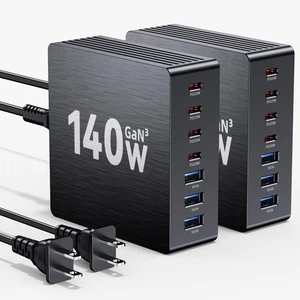 Bloque Cargador USB C, 140W GaN III 7 Puertos Estación de Carga Rápida para Múltiples D... - Imagen 1 de 7