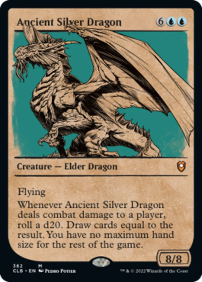 MTG Ancient Silver Dragon - Foil - Showcase, Light Play, English Commander Legen - Image 1 of 1