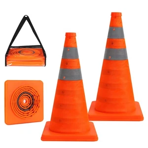Collapsible Orange Safety Cones 18 Inch (2 Pack)- Pop-up Parking Cones -Traff... - Picture 1 of 7