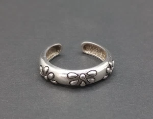 Sterling Silber Blumen Band Ring 925 verstellbar - Bild 1 von 8