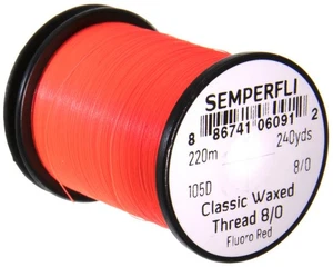Semperfli Classic Waxed Threads in Fluorescent Red - Picture 1 of 2