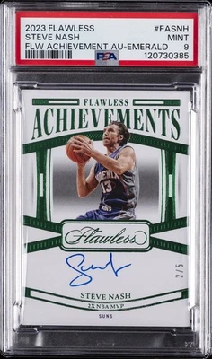 2023 PANINI FLAWLESS FLAWLESS ACHIEVEMENTS AUTOS EMERALD STEVE NASH 2/5 PSA 9 - Image 1 of 2