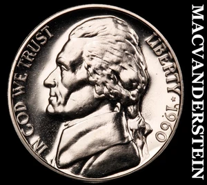 1960 Jefferson Nickel - Choice Gem Proof  Lustrous  No Reserve  #G860 - Picture 1 of 2