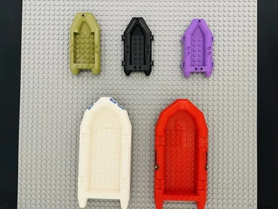 Lot Of 5 Lego Random Rubber Boat Red 4571142 Blue 4609642 Brown Toy - Image 1 of 4