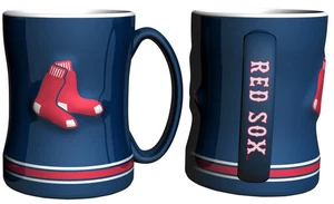 Boston Red Sox Coffee Mug 14oz Sculpted Relief Team Color - Picture 1 of 1