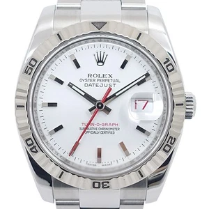 ROLEX Datejust Turn-O-Graph 116264 White Men's Used Watch #611416 - Picture 1 of 8